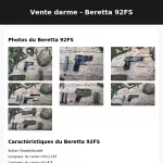 Vente darme - Beretta 92FS
